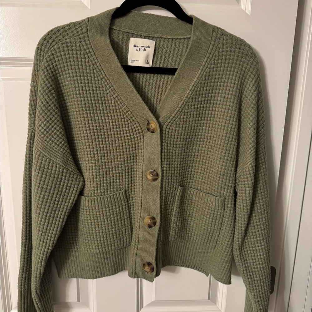 Abercrombie & Fitch Olive Green Cardigan Sweater
